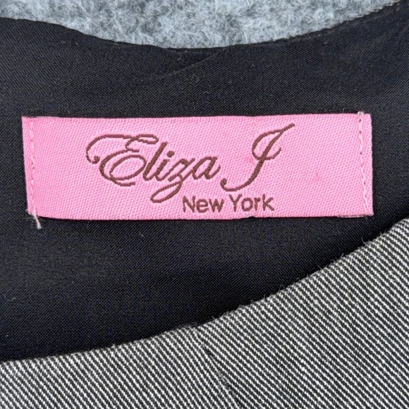 Eliza J New York Women Grey Cap Sleeve Sheath Dress Zipper Business Size 10 - Picture 3 of 7